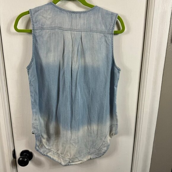 Bella Dahl Lace Up Tank in Bay Wash sleeveless denim shirt - Picture 8 of 8
